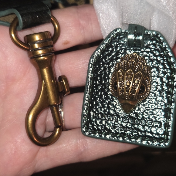 Kurt Geiger Leopard Print Handbag - Black and Gold Metalic Green. price Firm - Picture 6 of 10